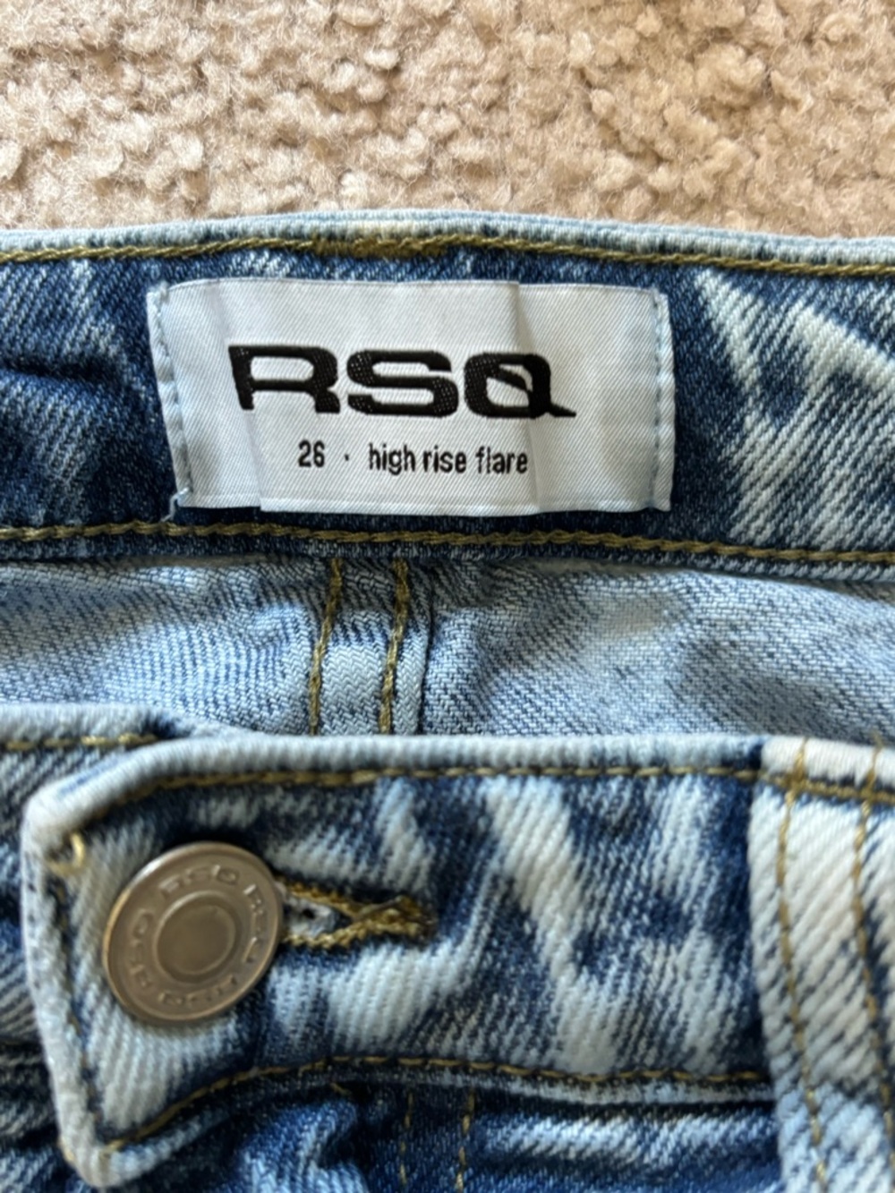 RSQ Light Blue Flare Jeans - Picture 2 of 8